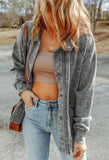 Grey Raw Edge Sweatshirt Jacket