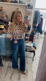 Heart Nordic Zip Sweater