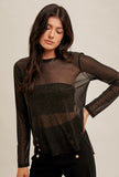 Black Foil Mesh Top
