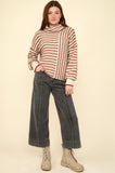 Mocha Stripe Turtleneck Sweater