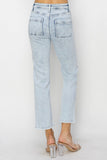 High Rise Crop Stitched Jeans
