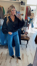 Black Satin Bomber Jacket