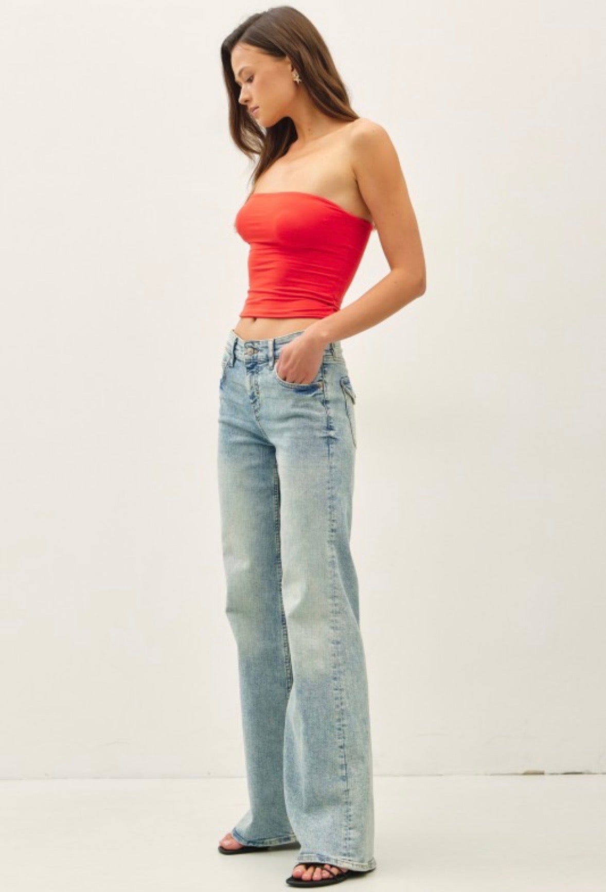 Red Bandeau Top