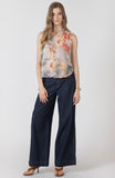 Flower Patch Sheer Sleeveless Blouse