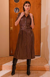 Mahogany Vegan Leather Dress