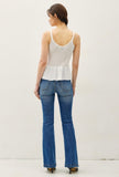 Cream Crochet Peplum Tank