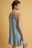 Ocean Blue Ruffle Hem Dress