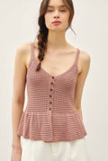 Mauve Crochet Peplum Tank