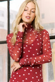 Red Sheer Polka Dot Dress