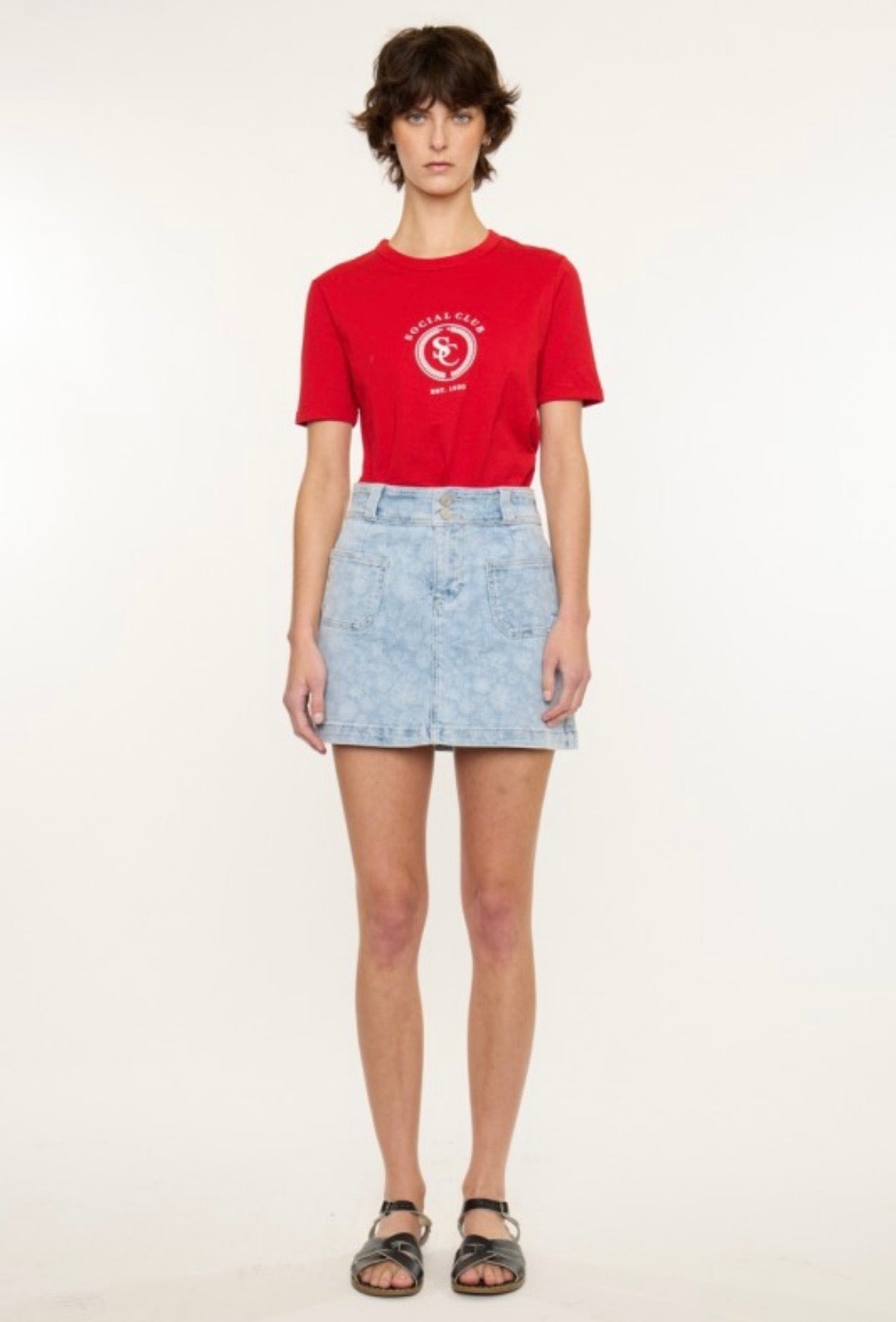 Floral Jean Skirt