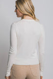 Cream Button Sleeve Sweater