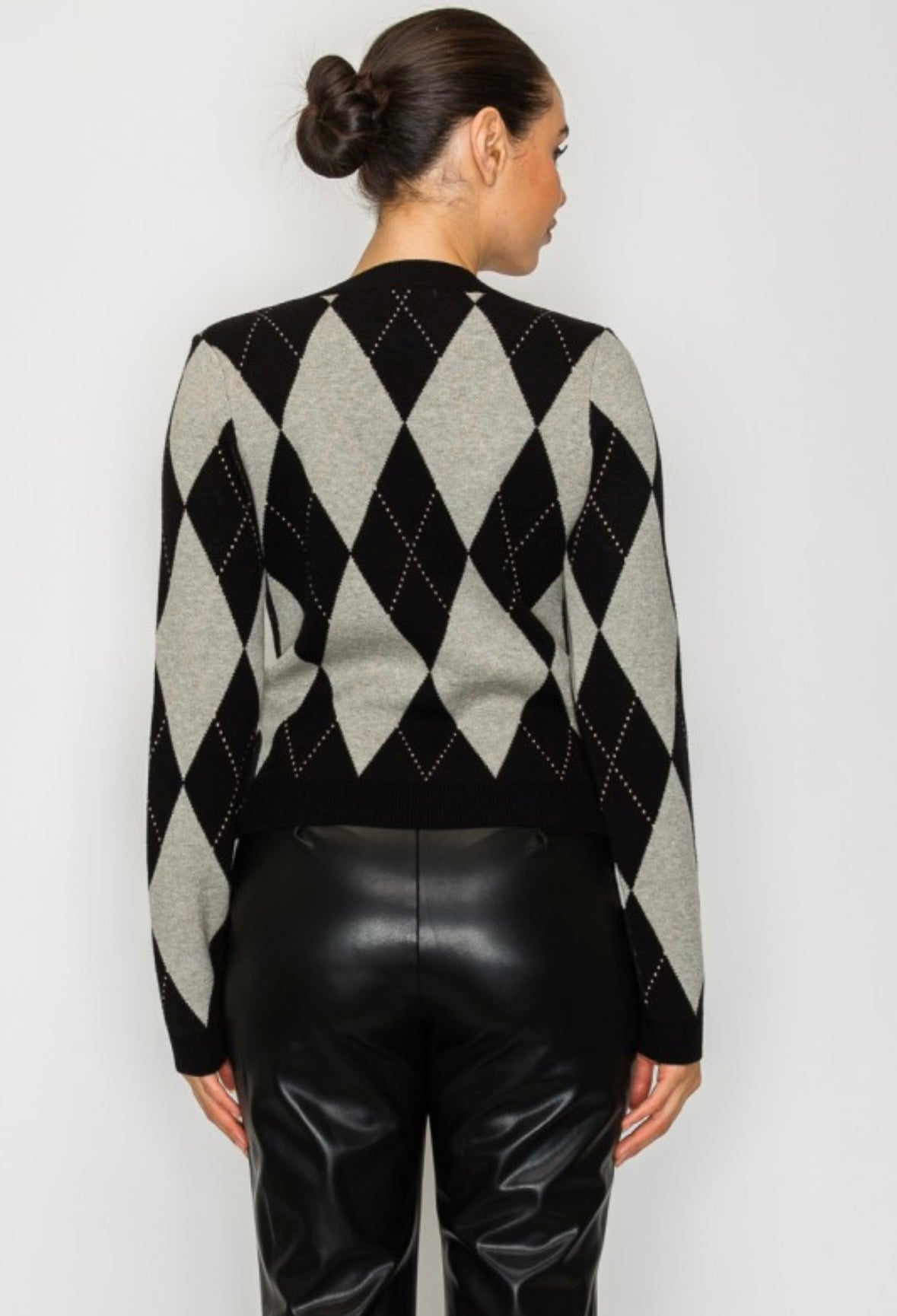 Black Argyle Sweater