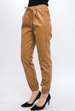 Camel Leatherlike Joggers
