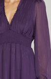 Purple Sheer Ruffled Dress