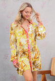 Gold Floral Shirt Dress