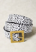 Snow Leopard Square Buckle Belt