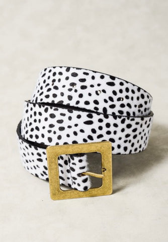Snow Leopard Square Buckle Belt