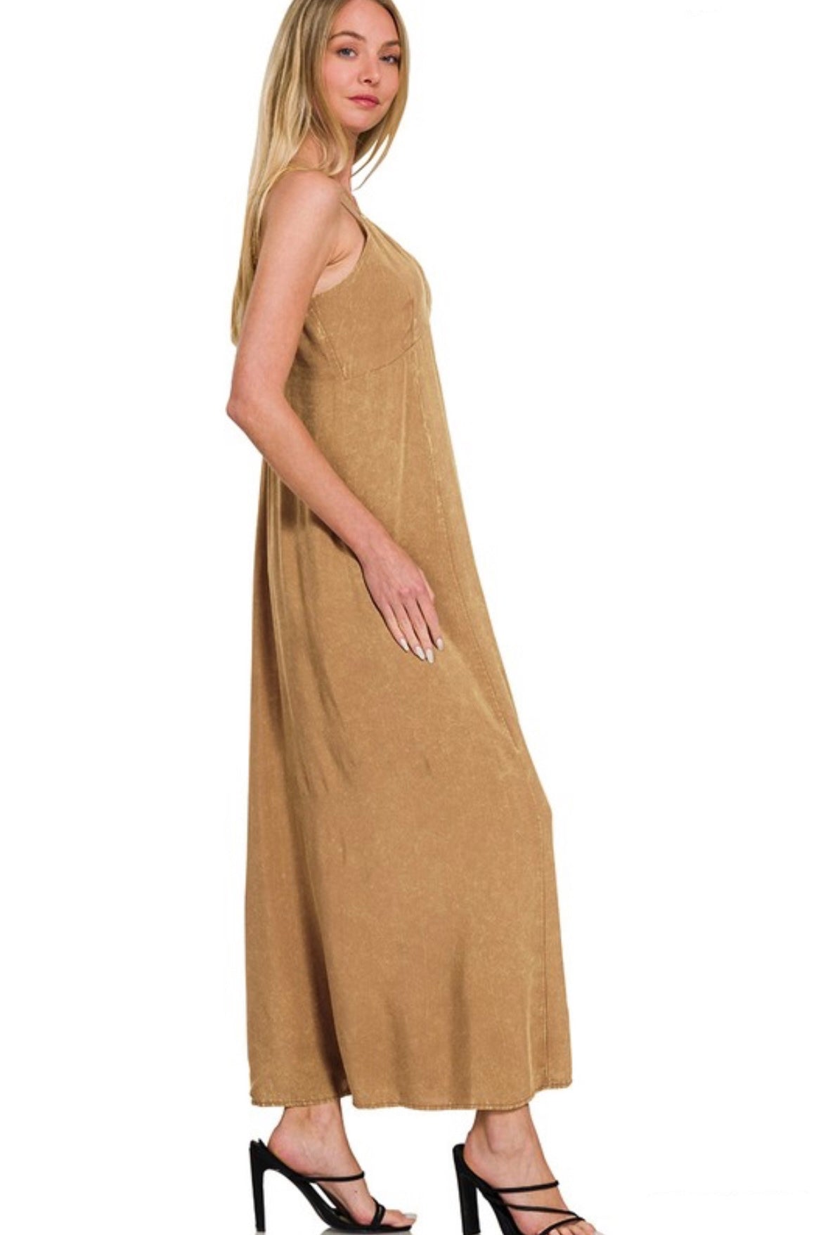 Camel Washed Maxi Dress