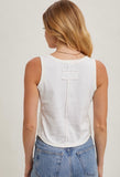 Ivory Button Down Tank