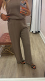 Almond Seam Wide Leg Pants