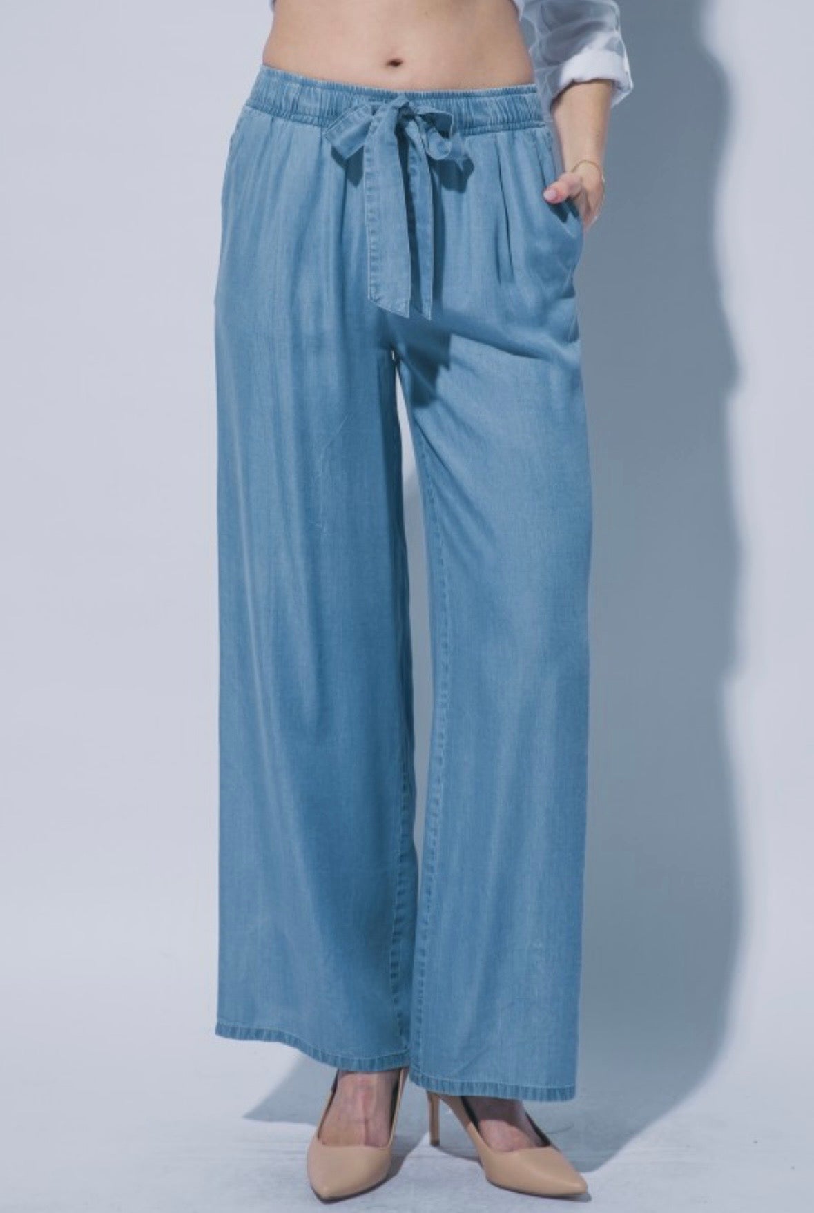 Belted Wide Leg Pants