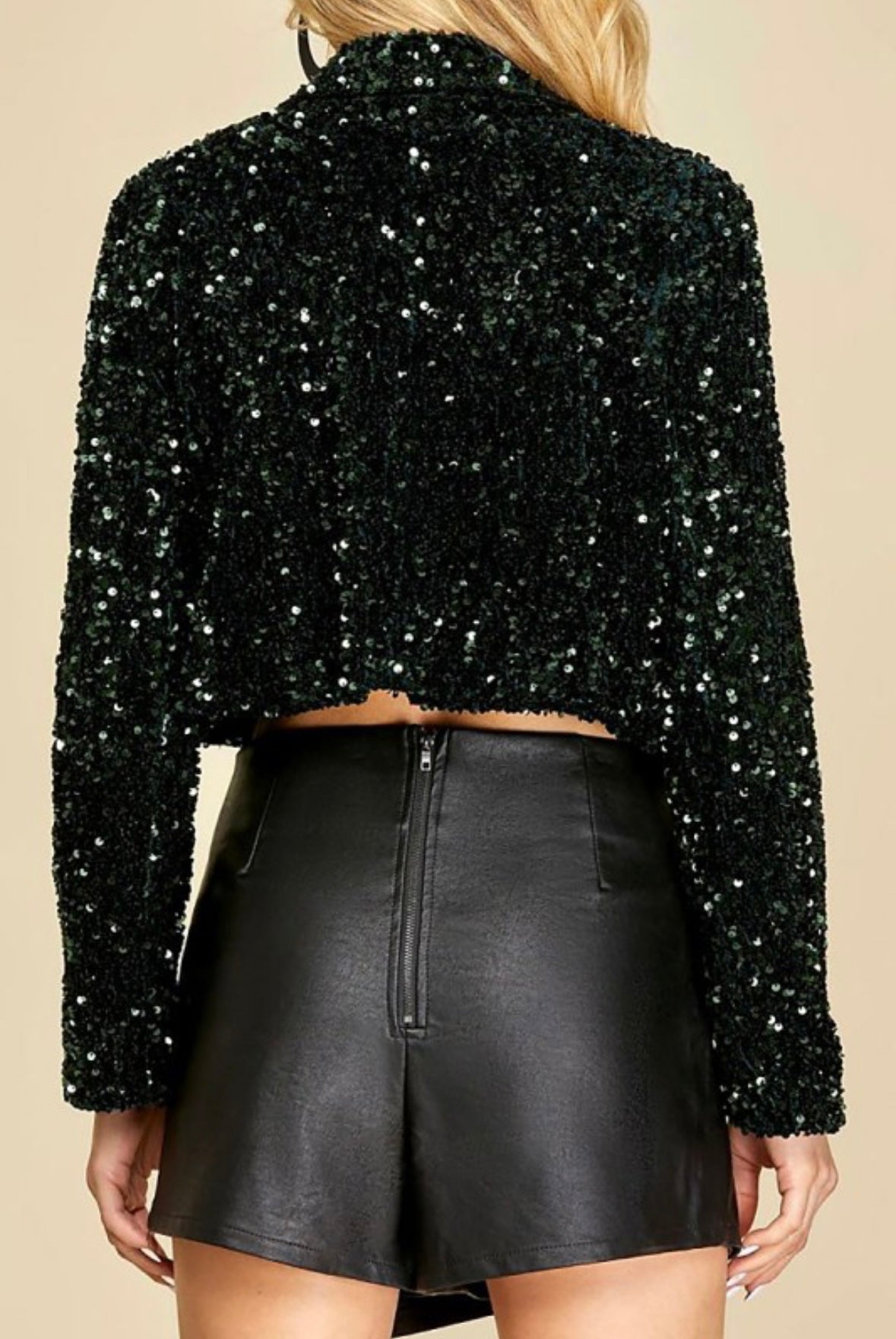 Green Velvet Sequin Bolero