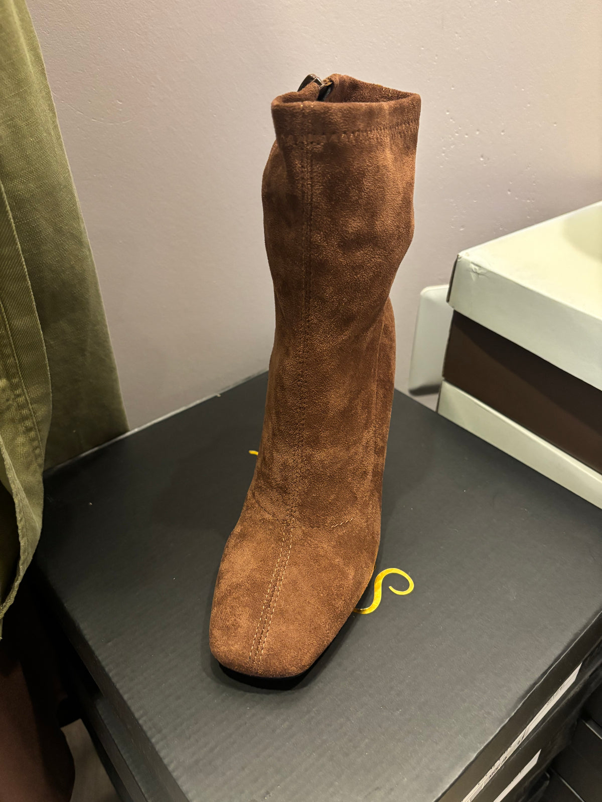 Mocha Square Toe Bootie