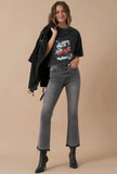 Grey High Rise Cropped Jeans