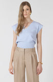 Sky Ribbed Top