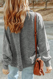 Grey Raw Edge Sweatshirt Jacket