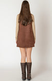 Brown Suede Pinafore Dress
