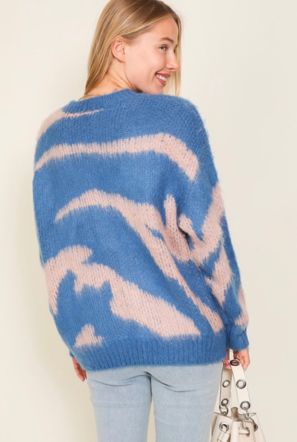 Blue Tiger Long Hair Sweater