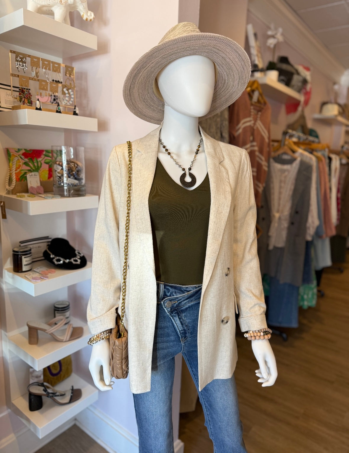 Cream Linen Blazer
