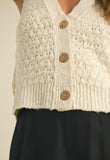 Cream Button Sweater Vest