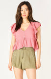 Rose Muslin Peasant Top