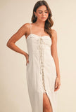 Linen Lace Up Dress