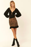 Tiger Knit Mini Skirt