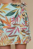 Aqua Tropical Wrap Skirt