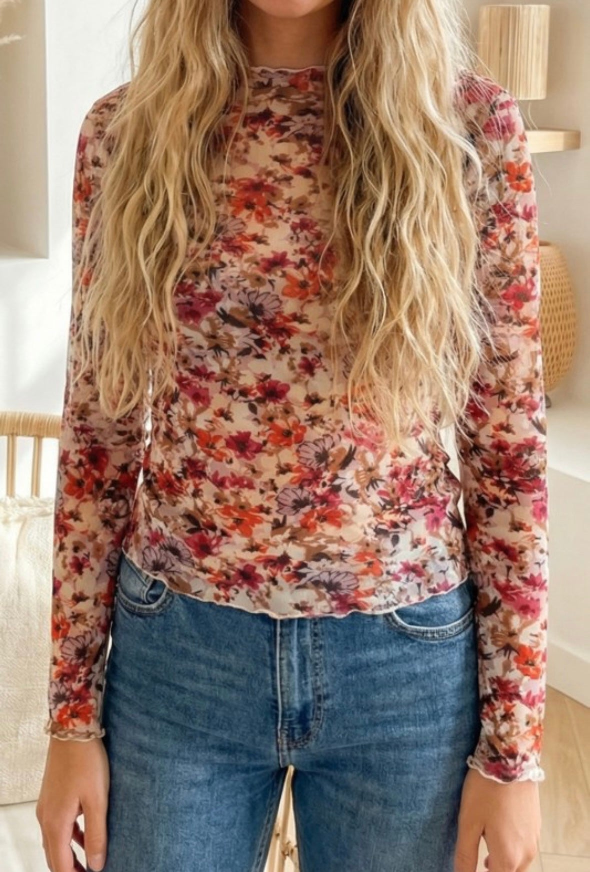 Floral Sheer Top