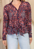 Paisley Sheer Button Down Top
