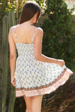 Baby Blue Floral Twist Front Dress