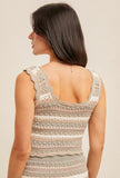 Grey Multi Cropped Sweater Tank