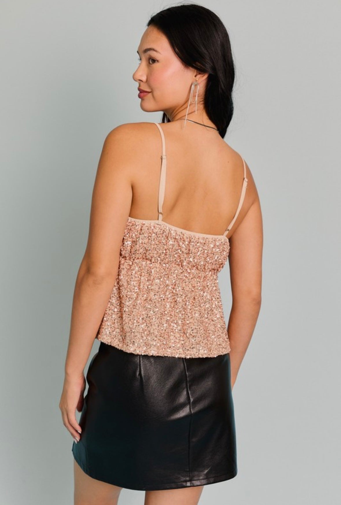 Gold Sequin Babydoll Top