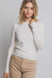 Cream Button Sleeve Sweater