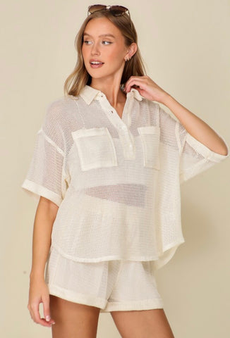 White Mesh Top