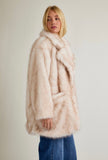 Cream Mix Faux Fur Coat