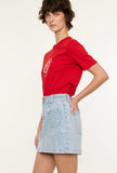 Floral Jean Skirt