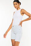 White Stripe Bermuda Shorts