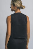 Black Suede Studded Vest