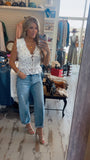 Dainty Rose Ruffle Top